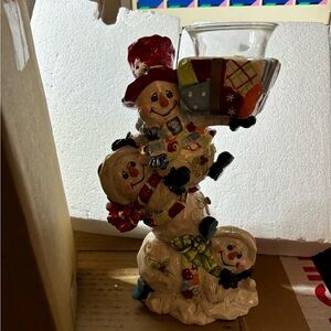 Home Interiors Snowman Candle Holder